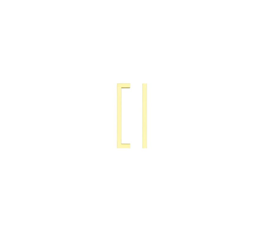 Brushed Gold Square Block Cabinet Handle c/c 128mm | TDFPS-128-BG