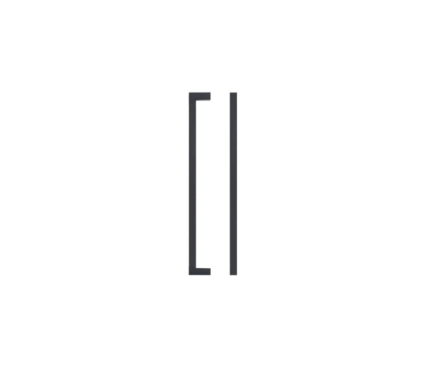 Matt Black Square Block Cabinet Handle c/c 224mm | TDFPS-224-MB