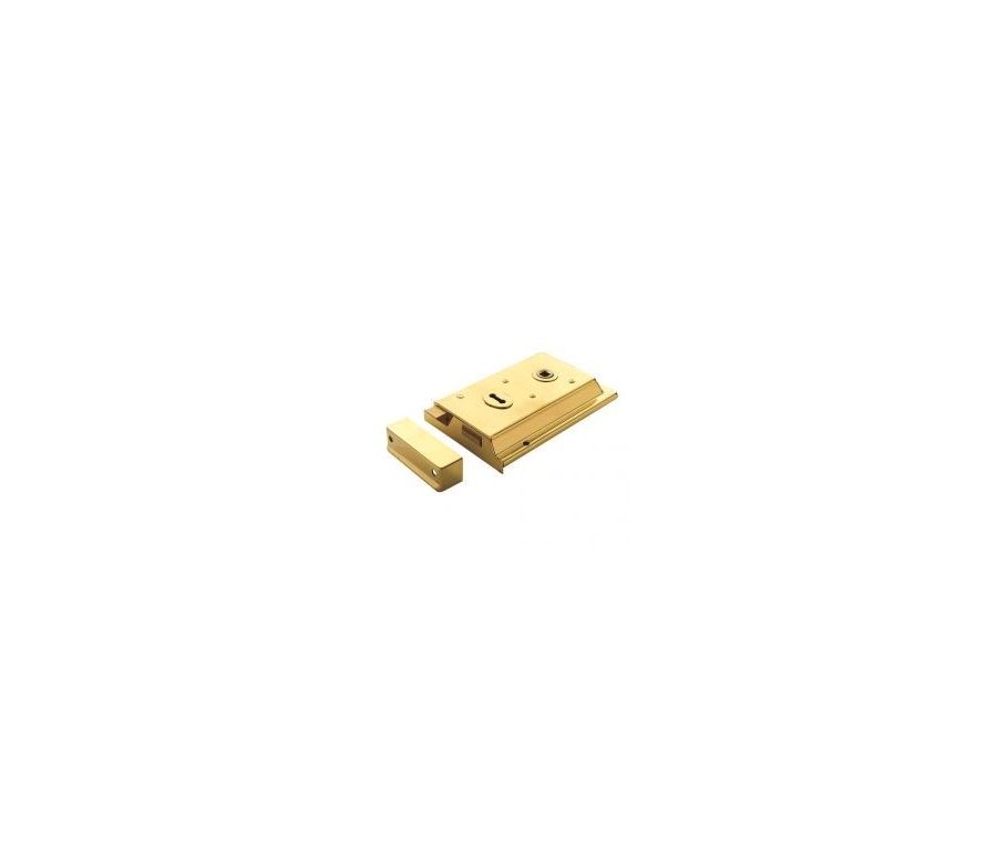 Polished Brass 152x102mm Contract Rim Lock