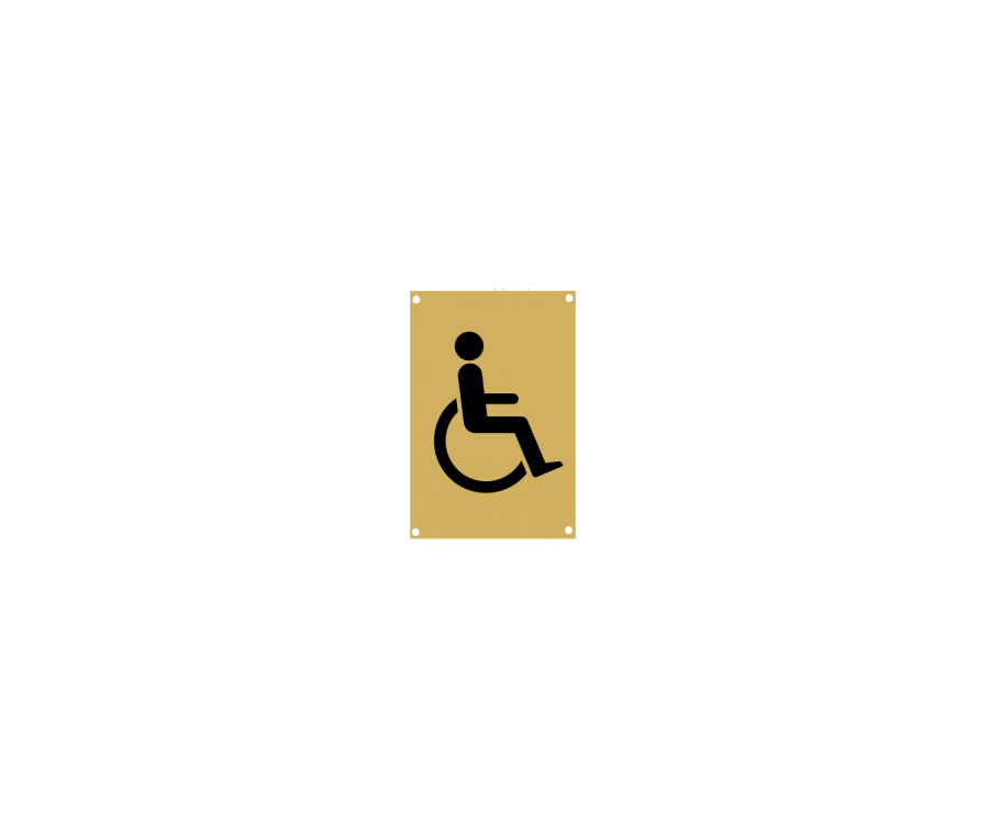 150x100mm Polished Brass Disabled Sign