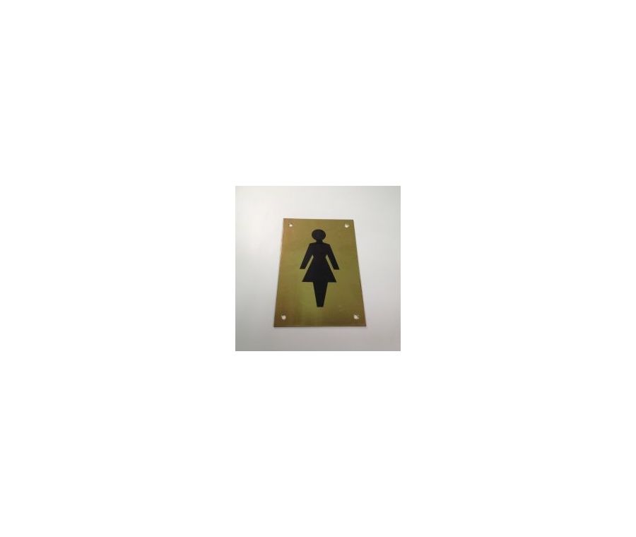 150x100mm Polished Brass Female Sign
