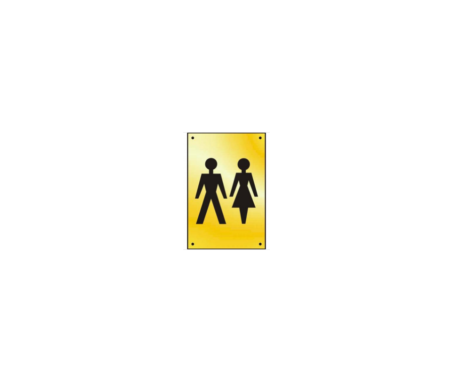 150x100mm Polished Brass Unisex Sign