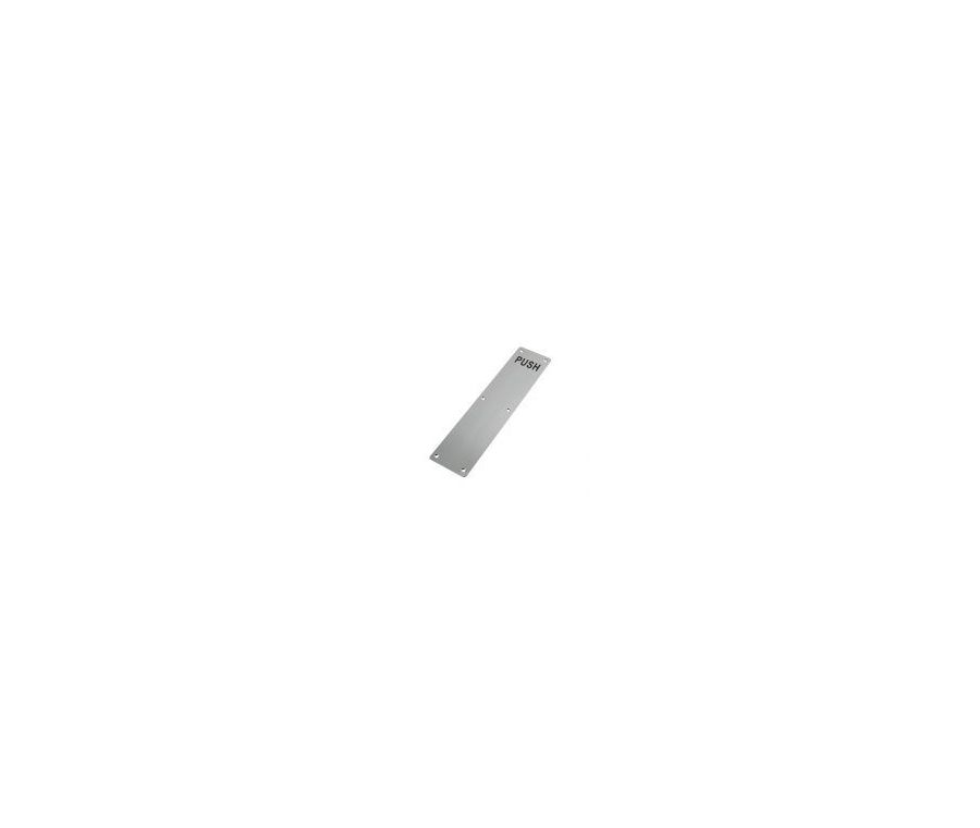 75x300mm Satin Stainless Steel Finger Plate engraved PUSH | ZAS30RASS