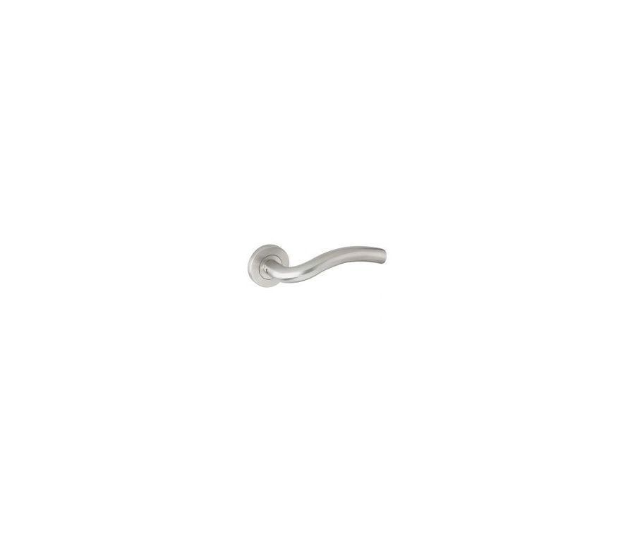 Set Satin Stainless Steel Arched 19mm Lever on push on rose | ZCS2040SS