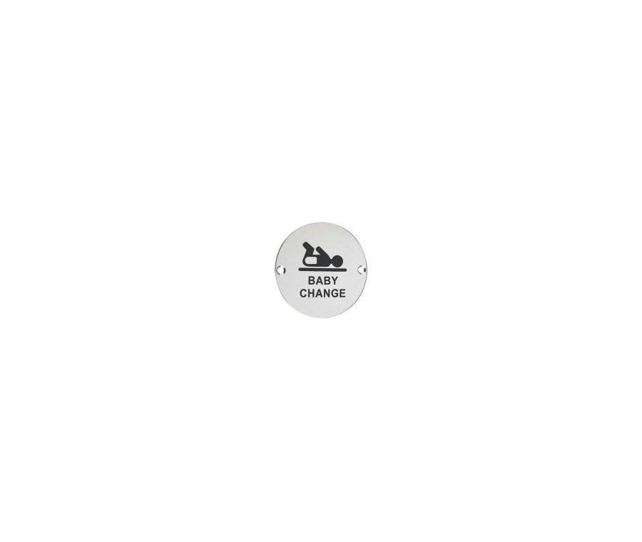 76mm Polished Stainless Steel Baby Change Symbol | ZSS08PS