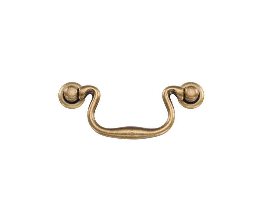 Distressed Brass 96mm c/c Swan Drawer Drop Pull | TK3019-096-DBS