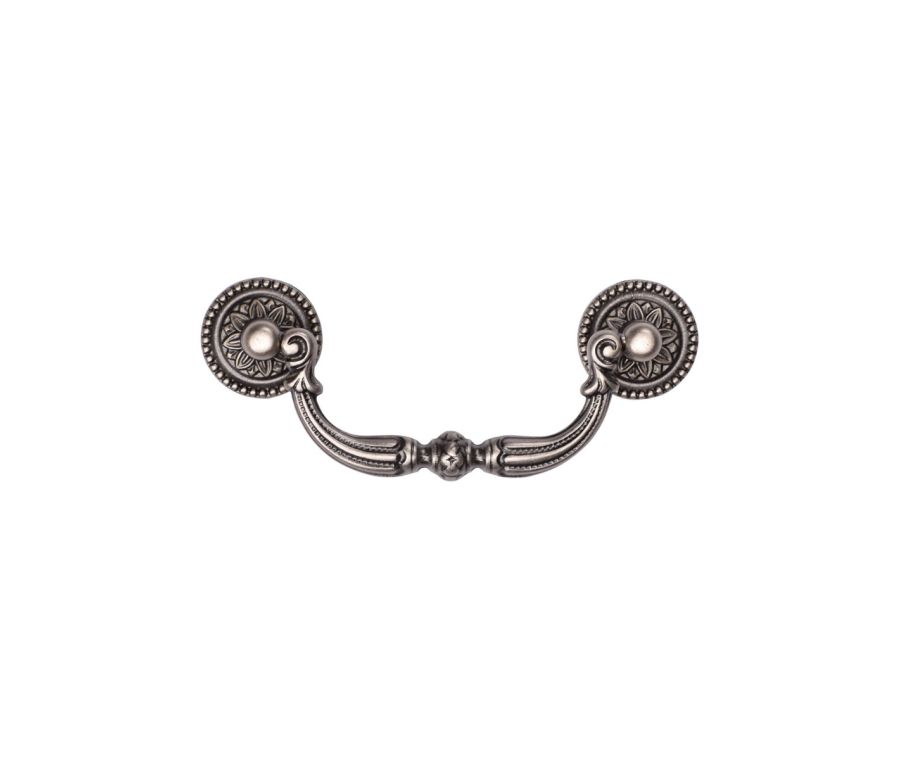 Distressed Pewter 96mm c/c Ornate Swan Drawer Drop Pull | TK3085-096-DPW