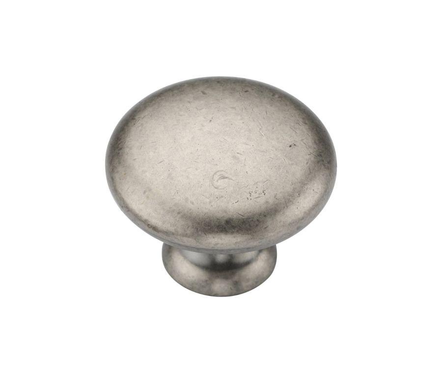 Distressed Pewter Classic Round Knob - 35mm  | TK4226-035-DPW