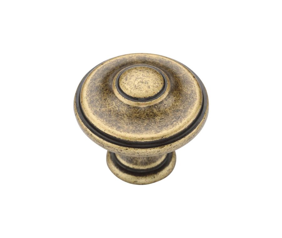 Distressed Brass Domed Round Knob - 30mm  | TK4408-030-DBS