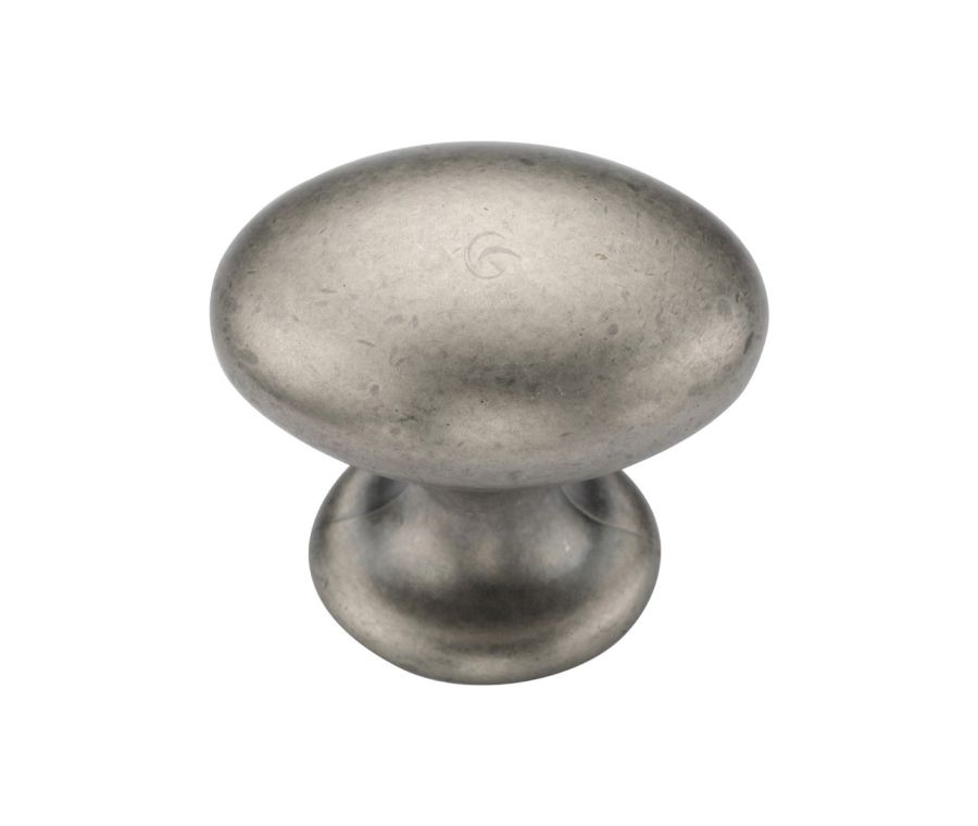 Distressed Pewter Classic Oval Knob - 40mm  | TK4462-040-DPW