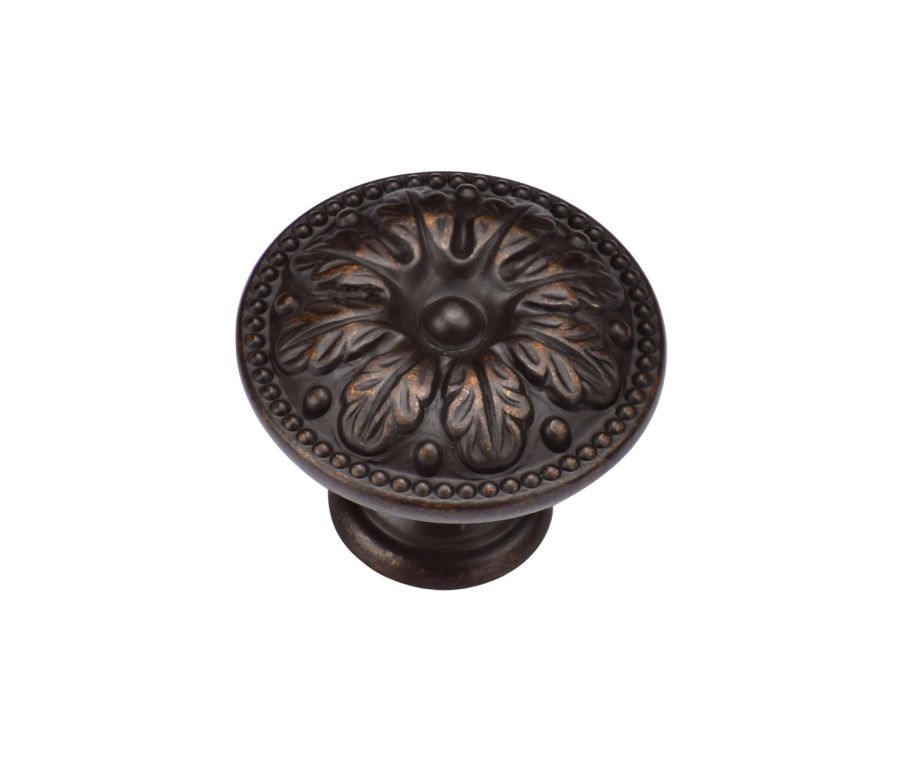 Matt Bronze Floral Round Knob - 30mm  | TK4479-030-LBN