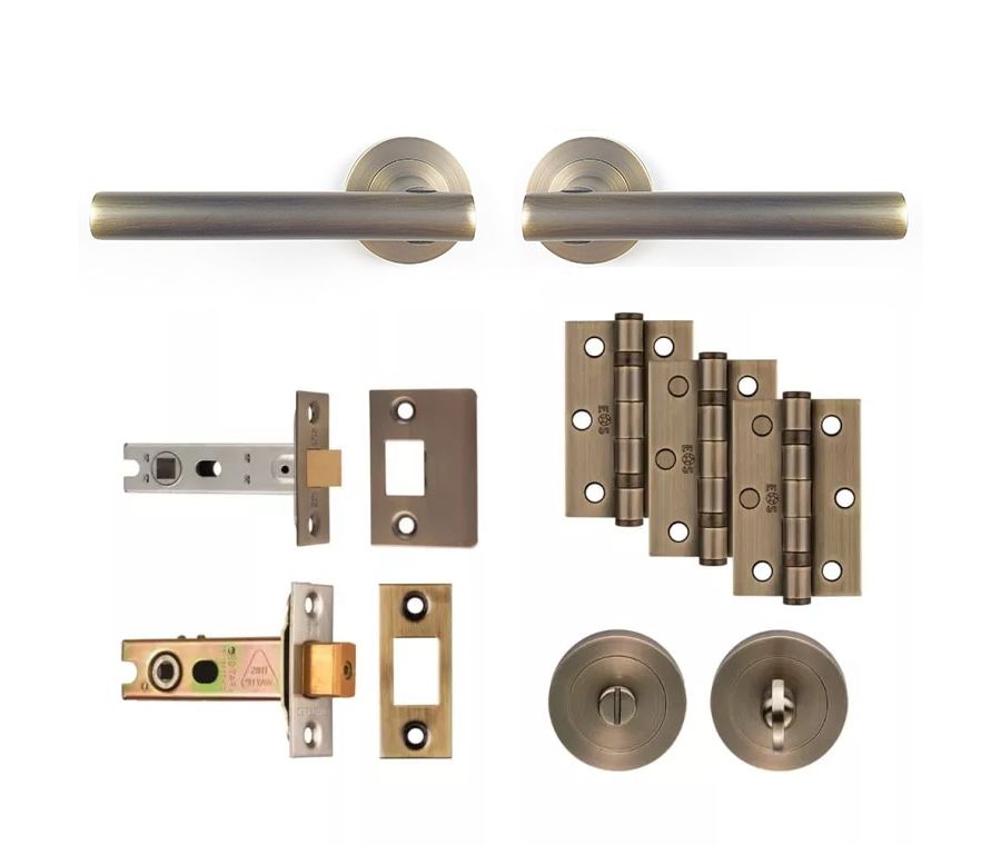 Antique Brass Faro Bathroom Pack - Ultimate Door Pack