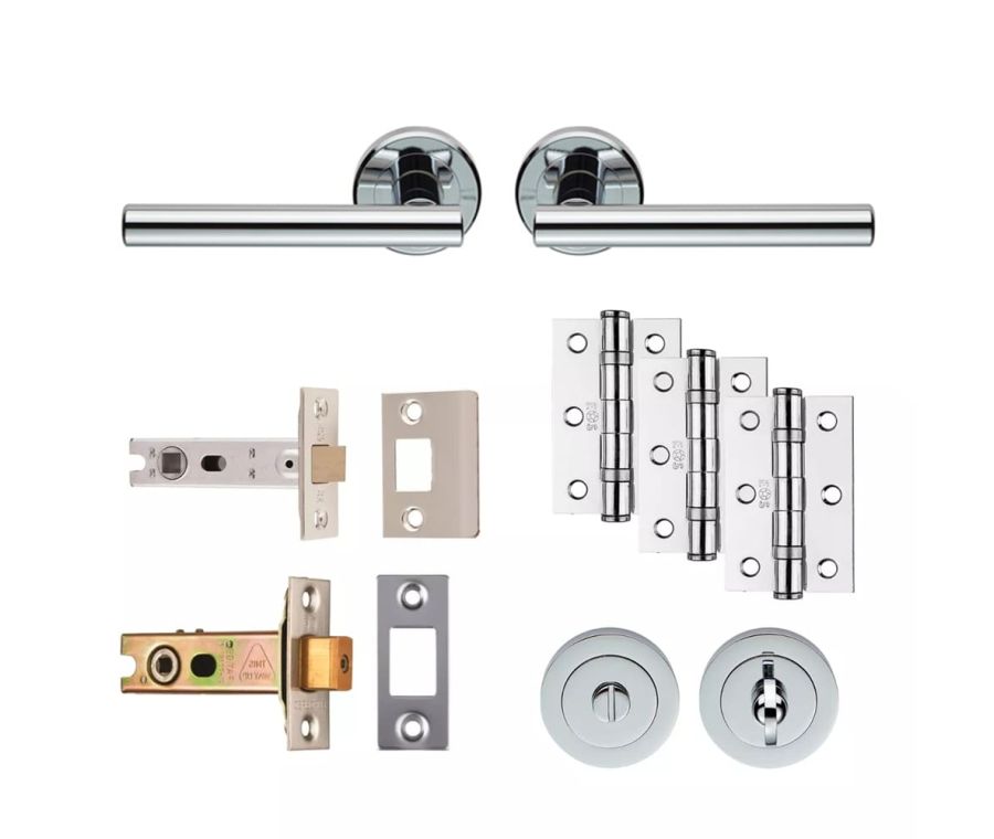 Polished Chrome Faro Bathroom Pack - Ultimate Door Pack