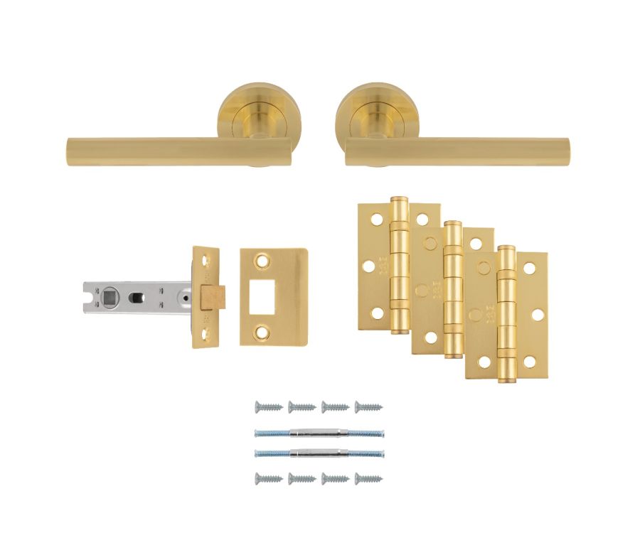 Satin BRASS Faro Latch Pack - Ultimate Door Pack