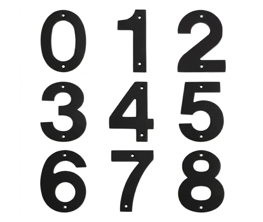 Matt Black 100mm Screw Fix Numerals 0-9 | NUM1010-9