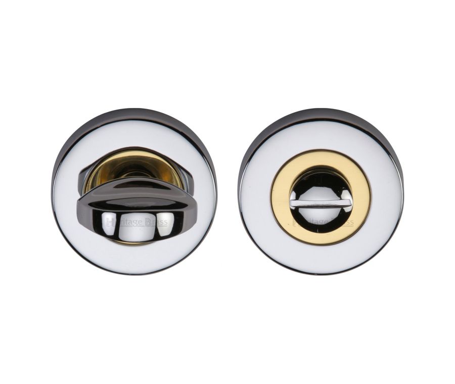 Polished Chrome/Brass Round Bathroom Turn & Release - V0678