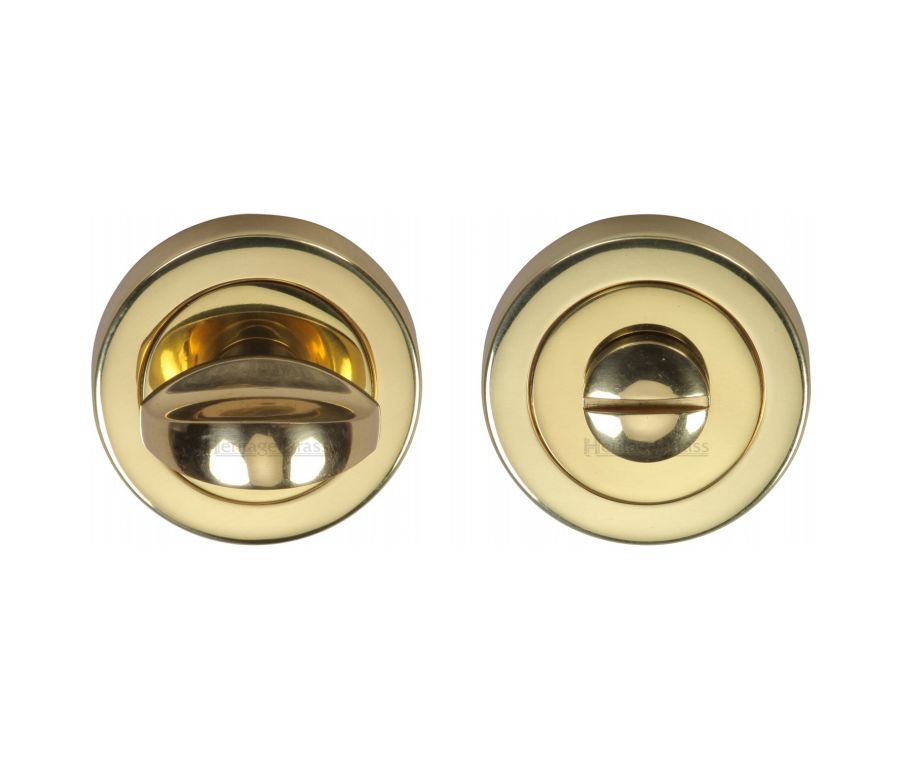 Polished Brass Round Bathroom Turn & Release - V0678