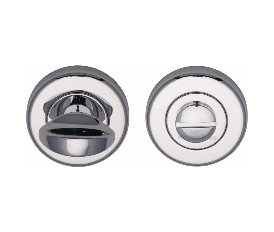 Polished Chrome Round Bathroom Turn & Release - V0678