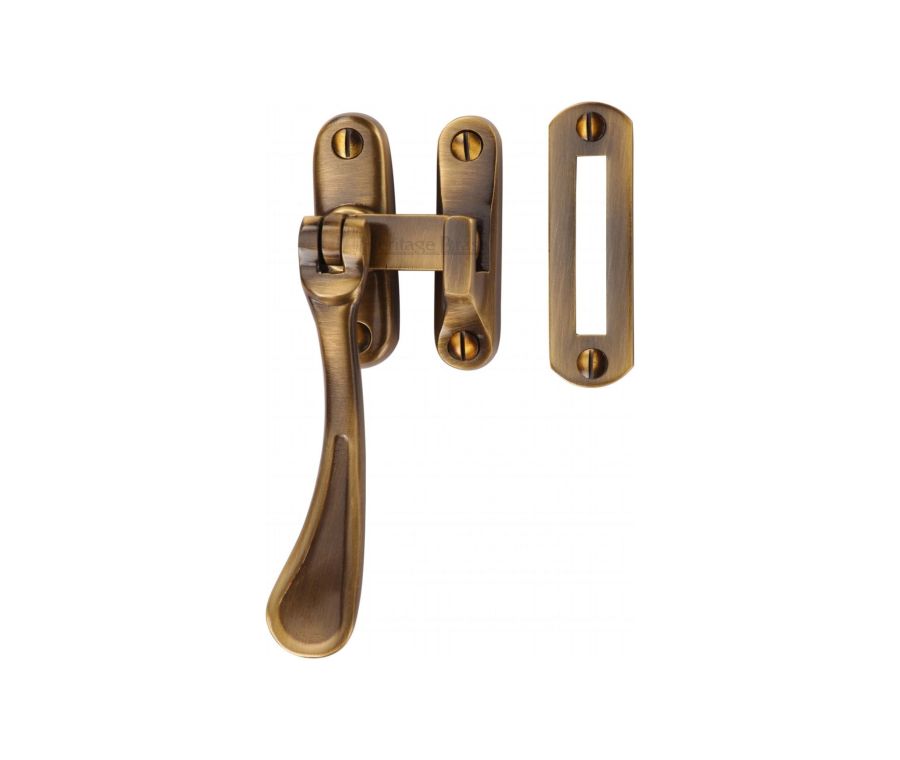 Heritage Brass Antique Brass Casement Window Fastener - Spoon Pattern