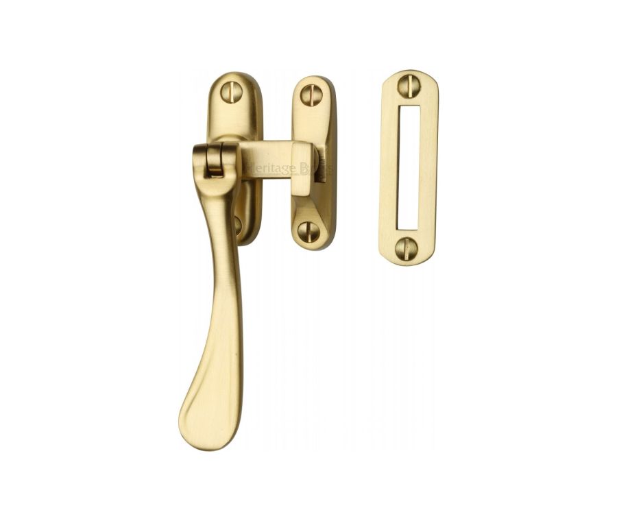 Heritage Brass Satin Brass Casement Window Fastener - Spoon Pattern
