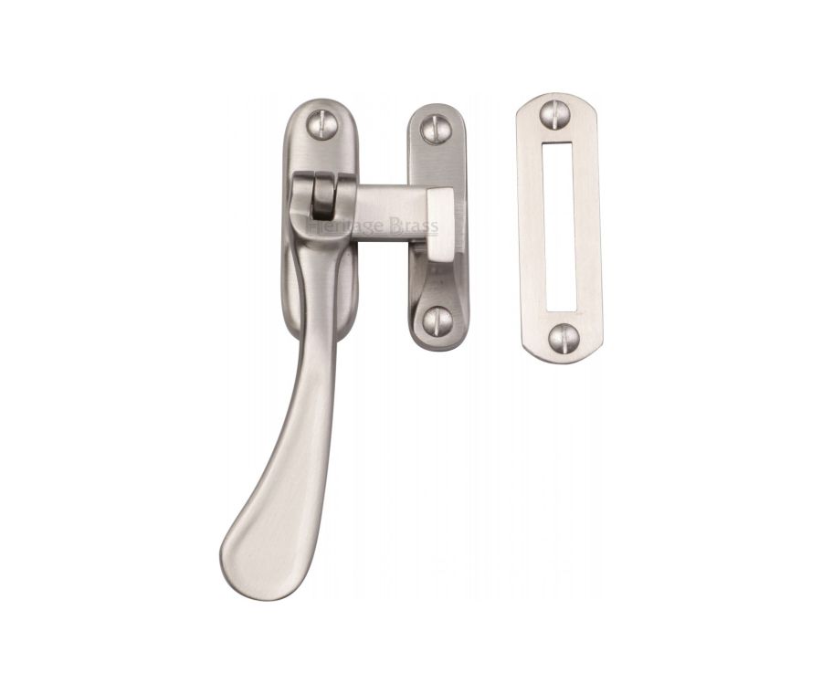 Heritage Brass Satin Nickel Casement Window Fastener - Spoon Pattern