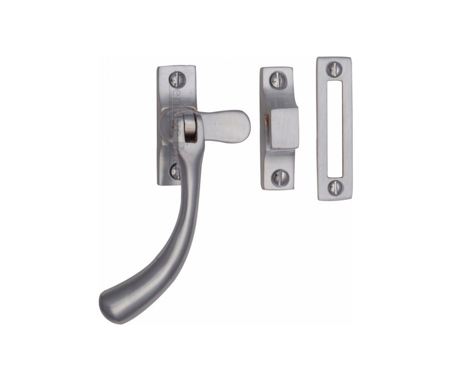 Heritage Brass Satin Chrome Casement Window Fastener - Ball Design