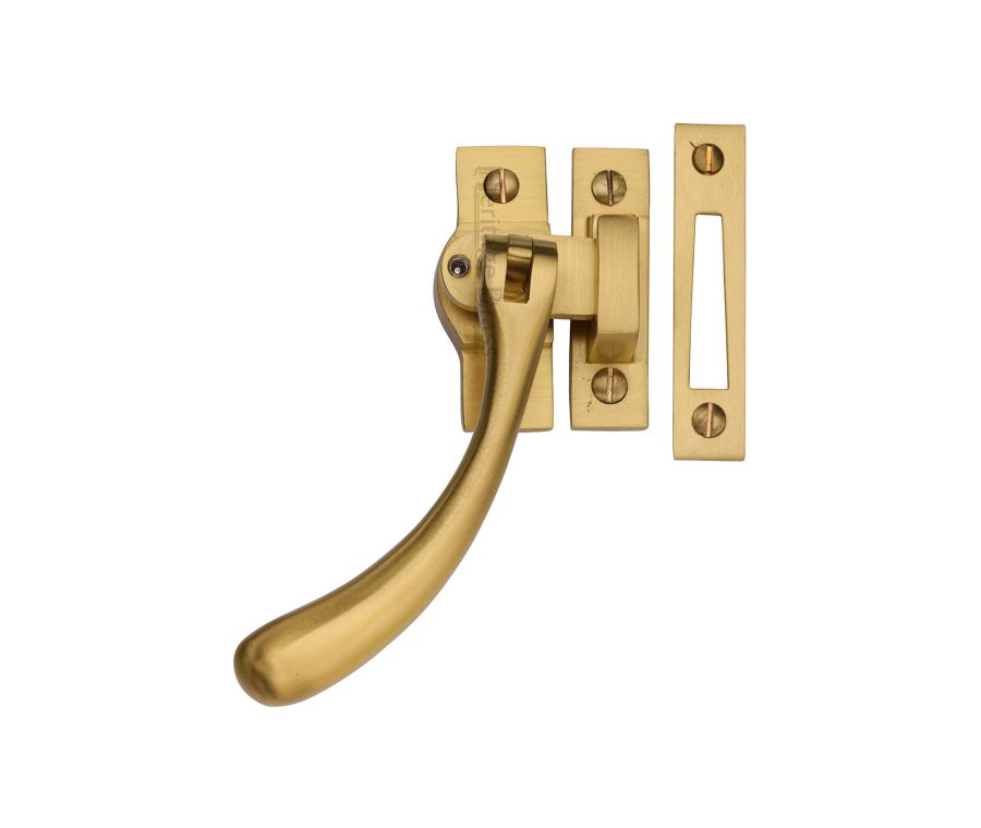Heritage Brass Satin Brass Lockable Casement Window Fastener - Ball Design