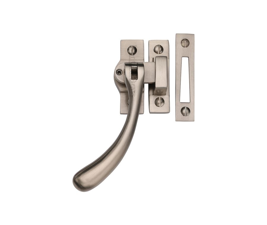 Heritage Brass Satin Nickel Lockable Casement Window Fastener - Ball Design