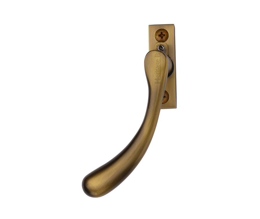 Heritage Brass Antique Brass Lockable Left-Handed Espagnolette - Ball Design