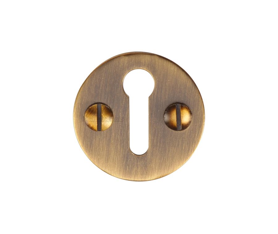 Antique Brass Standard Key Escutcheon Round - V1010