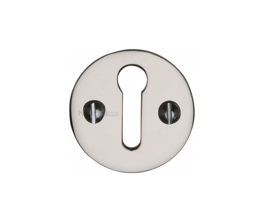 Polished Nickel Finish Standard Key Escutcheon Round - V1010