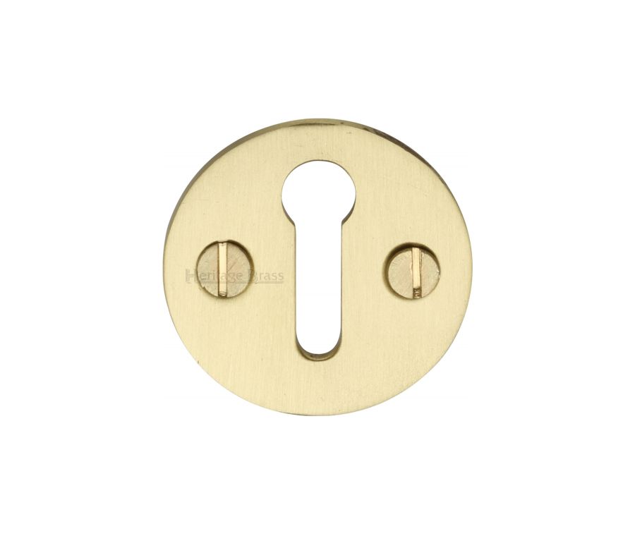 Satin Brass Standard Key Escutcheon Round - V1010