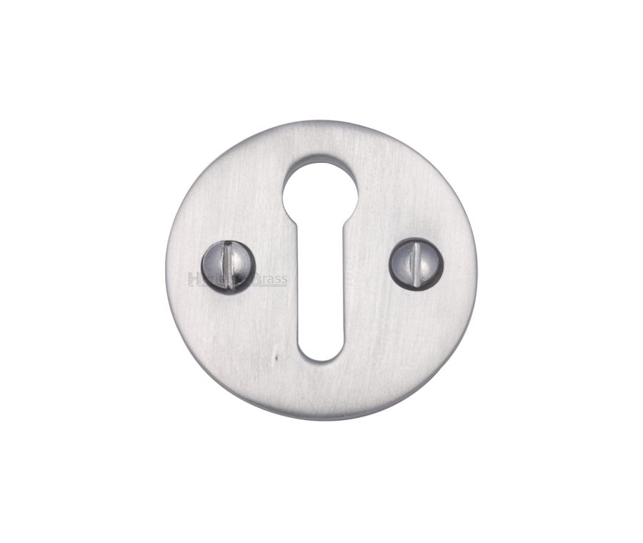 Satin Chrome Standard Key Escutcheon Round - V1010