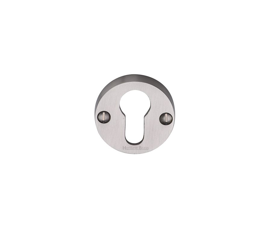Satin Nickel Euro Profile Cylinder Escutcheon Round - V1012