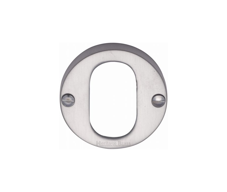 Satin Chrome Oval Profile Cylinder Escutcheon Round - V1013