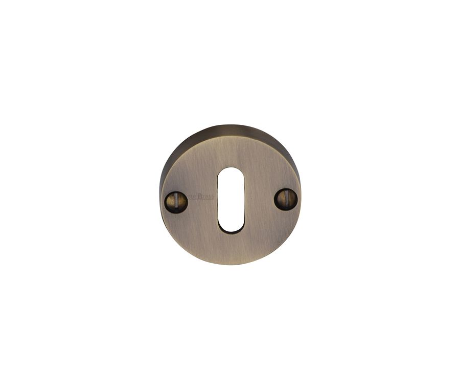Antique Brass Standard Key Escutcheon Round - V1014