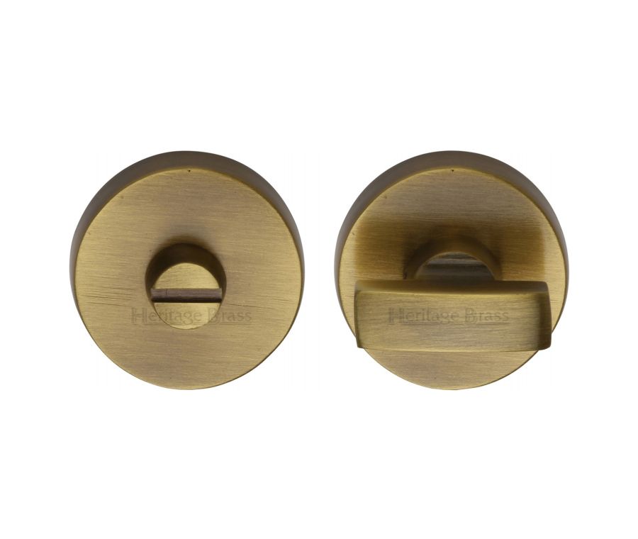 Antique Brass Round Bathroom Turn & Release - V1018