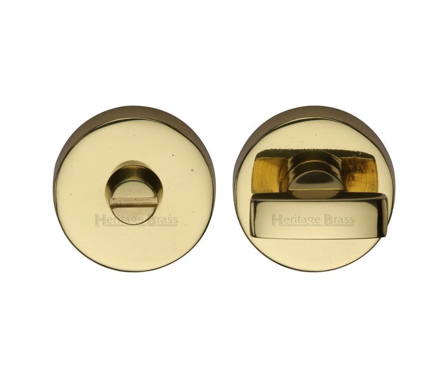 Polished Brass Round Bathroom Turn & Release - V1018