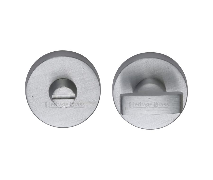 Satin Chrome Round Bathroom Turn & Release - V1018