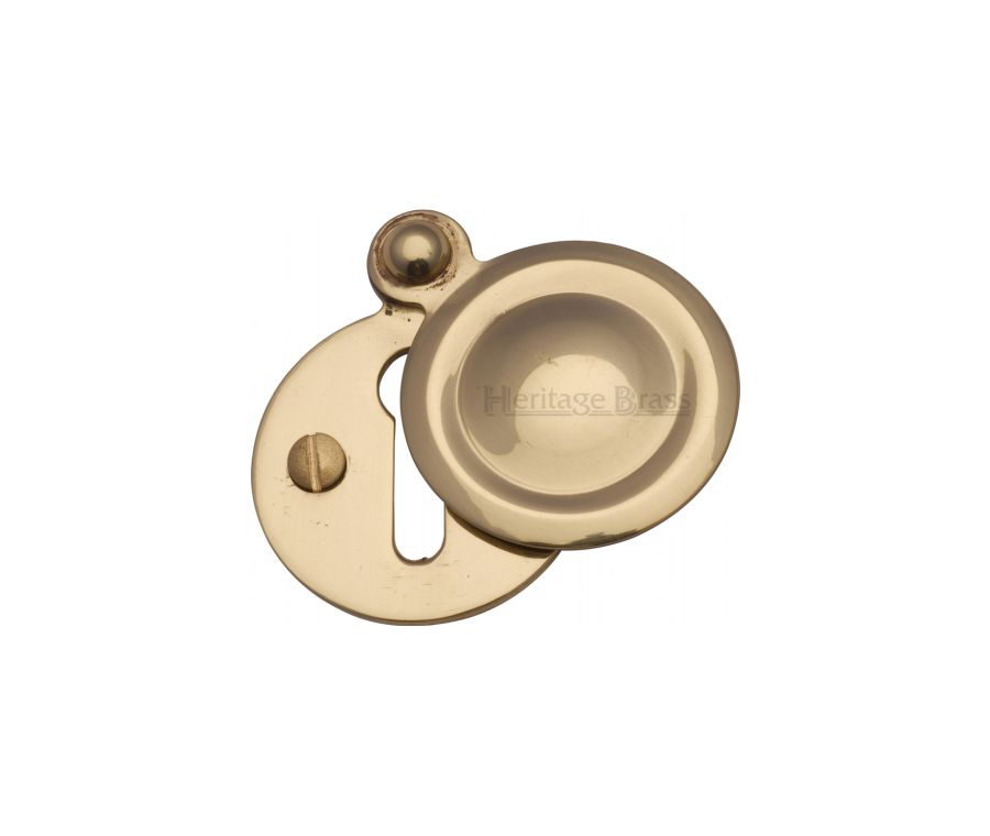 Polished Brass Standard Covered Key Escutcheon Round - V1020 