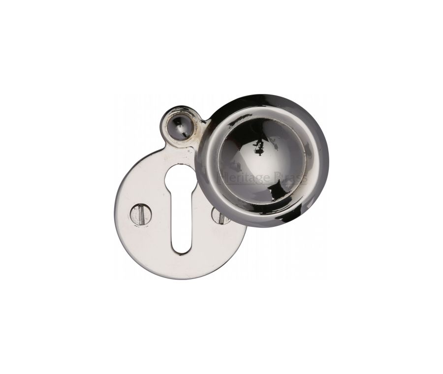 Polished Nickel Finish Standard Covered Key Escutcheon Round - V1020 