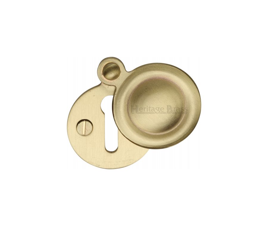 Satin Brass Standard Covered Key Escutcheon Round - V1020 
