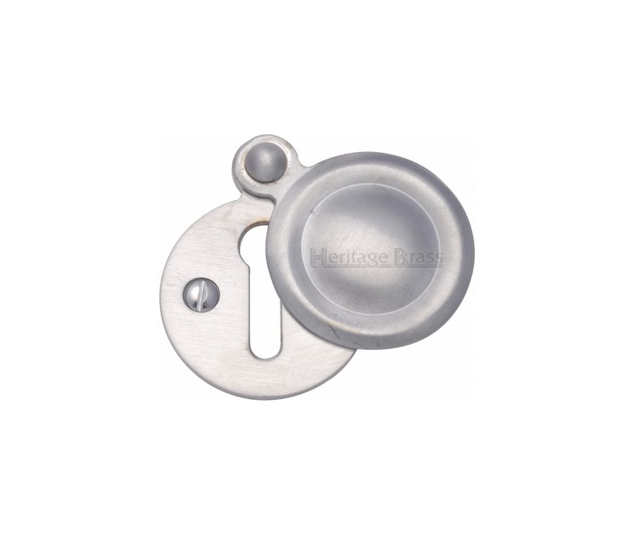 Satin Chrome Standard Covered Key Escutcheon Round - V1020 