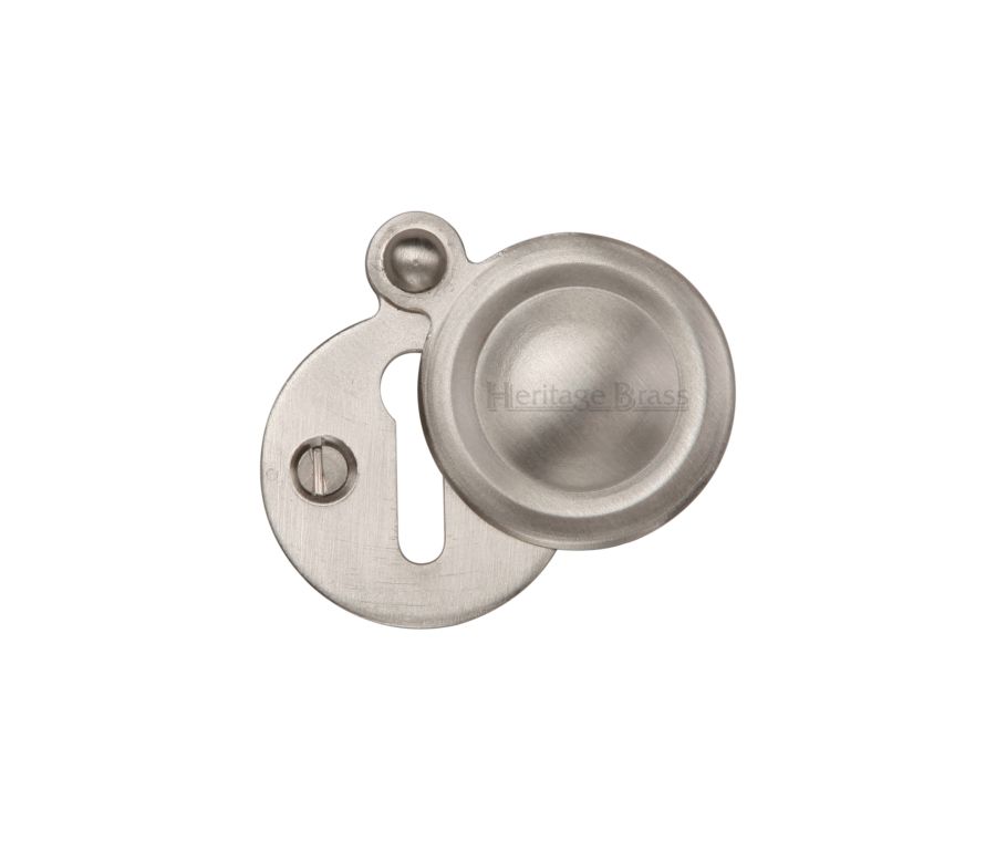 Satin Nickel Standard Covered Key Escutcheon Round - V1020 