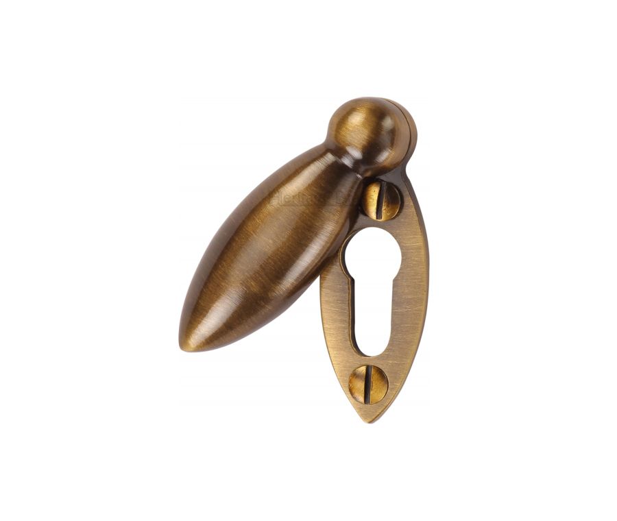 Antique Brass Standard Covered Key Escutcheon Oval - V1022