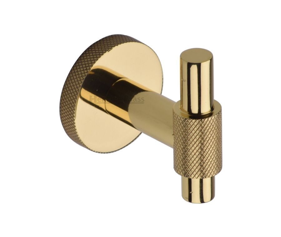 Heritage Brass Polished Brass Knurled Bar Hook | V1042-PB