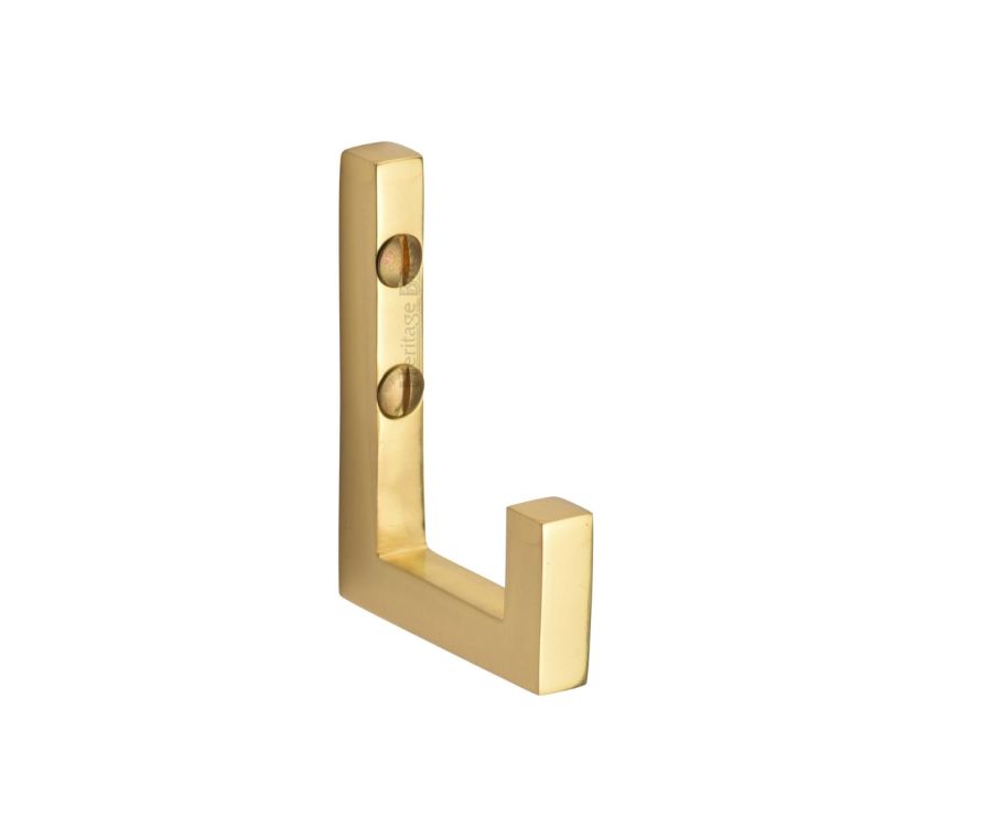 Heritage Brass Polished Brass Square Single Hook  |  V1045-PB