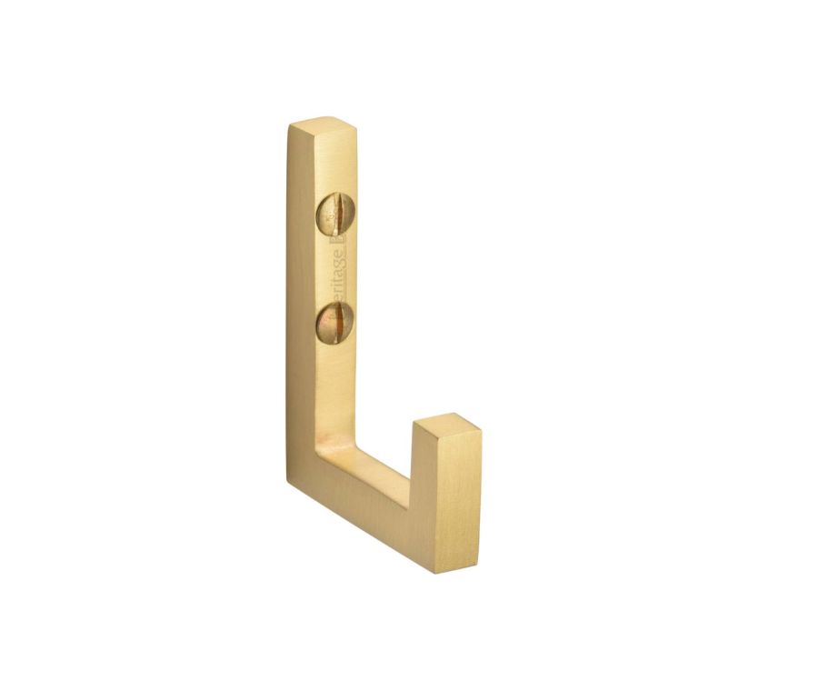 Heritage Brass Satin Brass Square Single Hook  |  V1045-SB