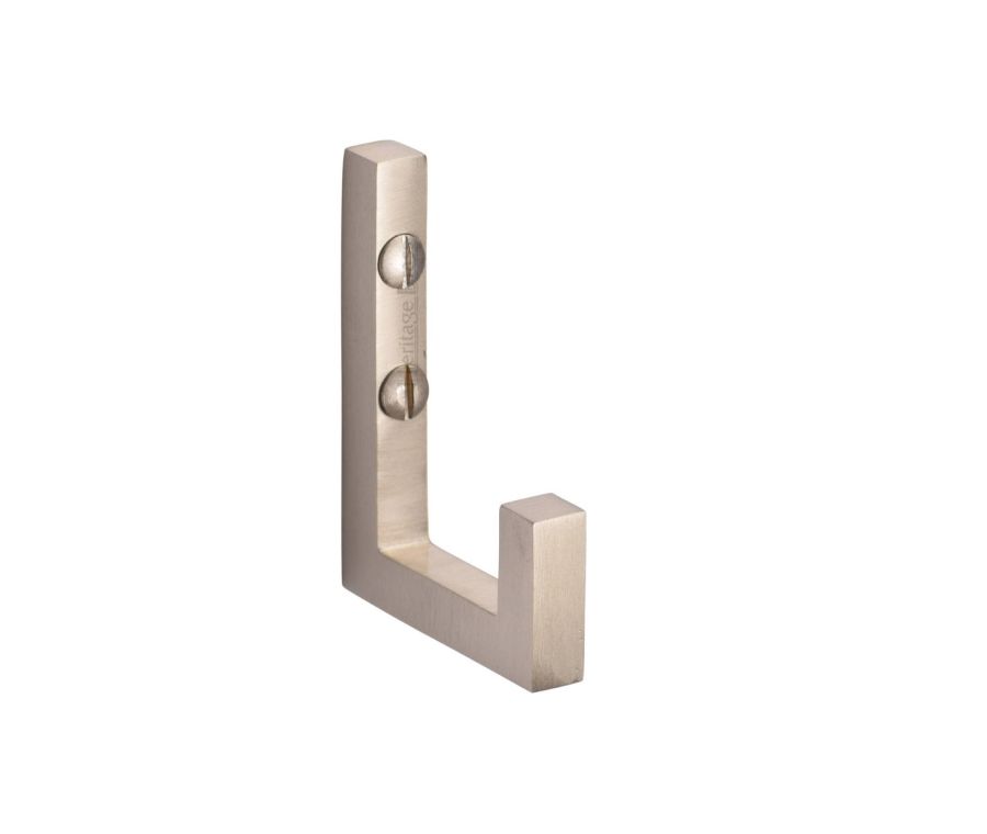 Heritage Brass Satin Nickel Square Single Hook  |  V1045-SN