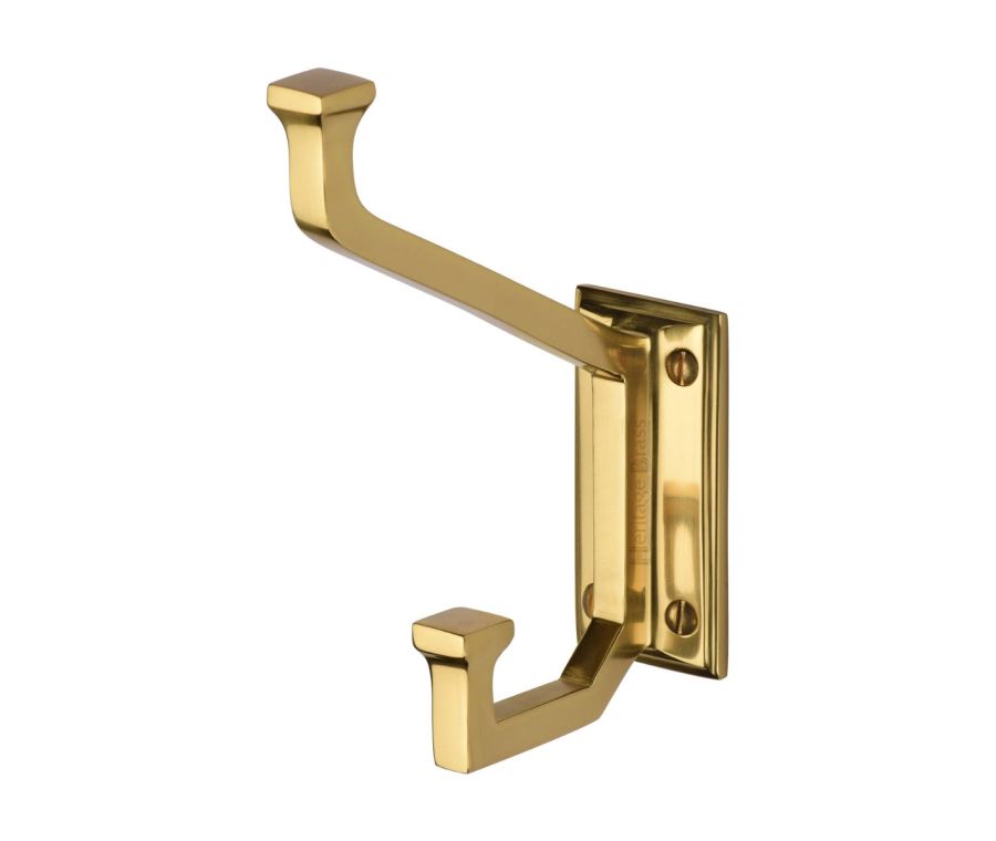 Heritage Brass Polished Brass Rectangular Hat and Coat Hook | V1053-PB